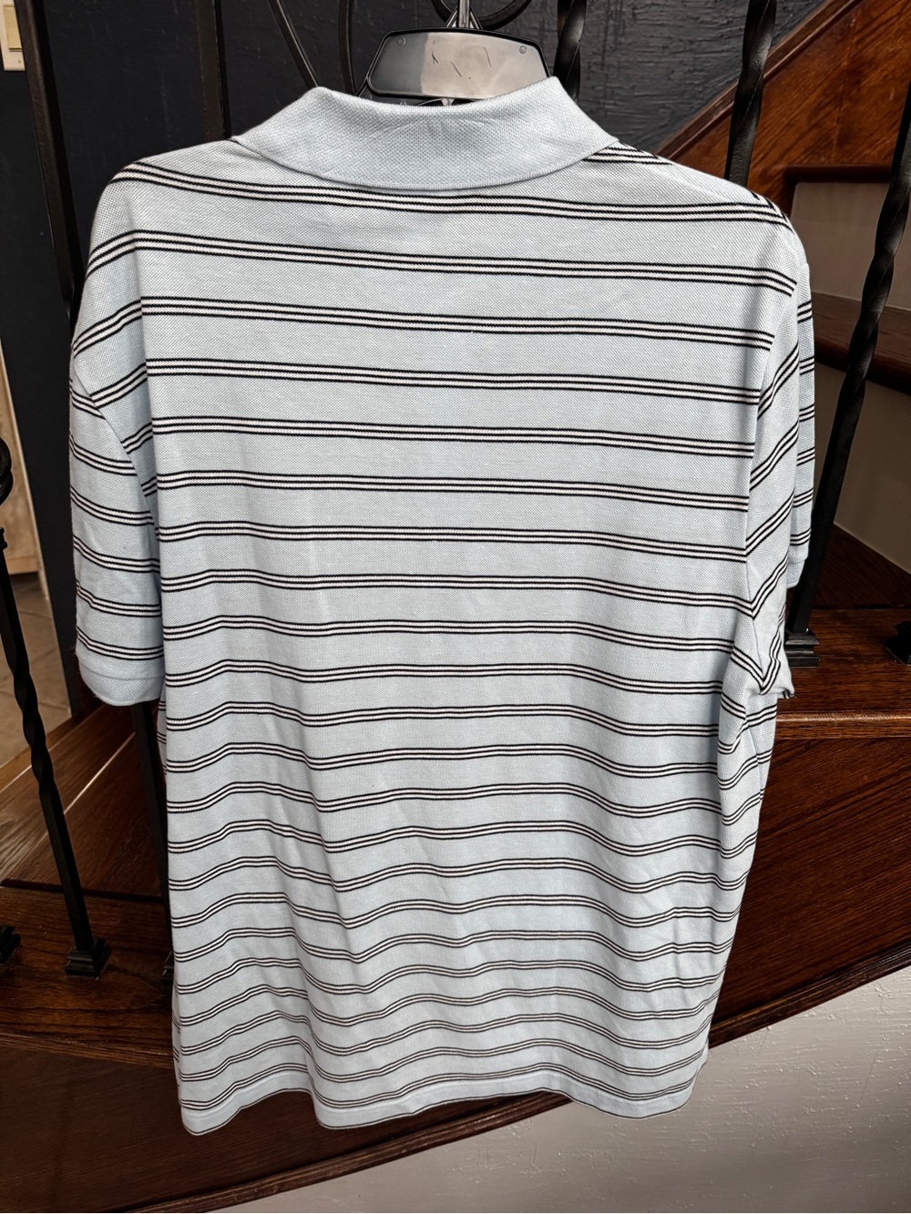 XXL Lacoste Light Blue Polo with Navy & White Stripes REGULAR FIT - Picture 9 of 9